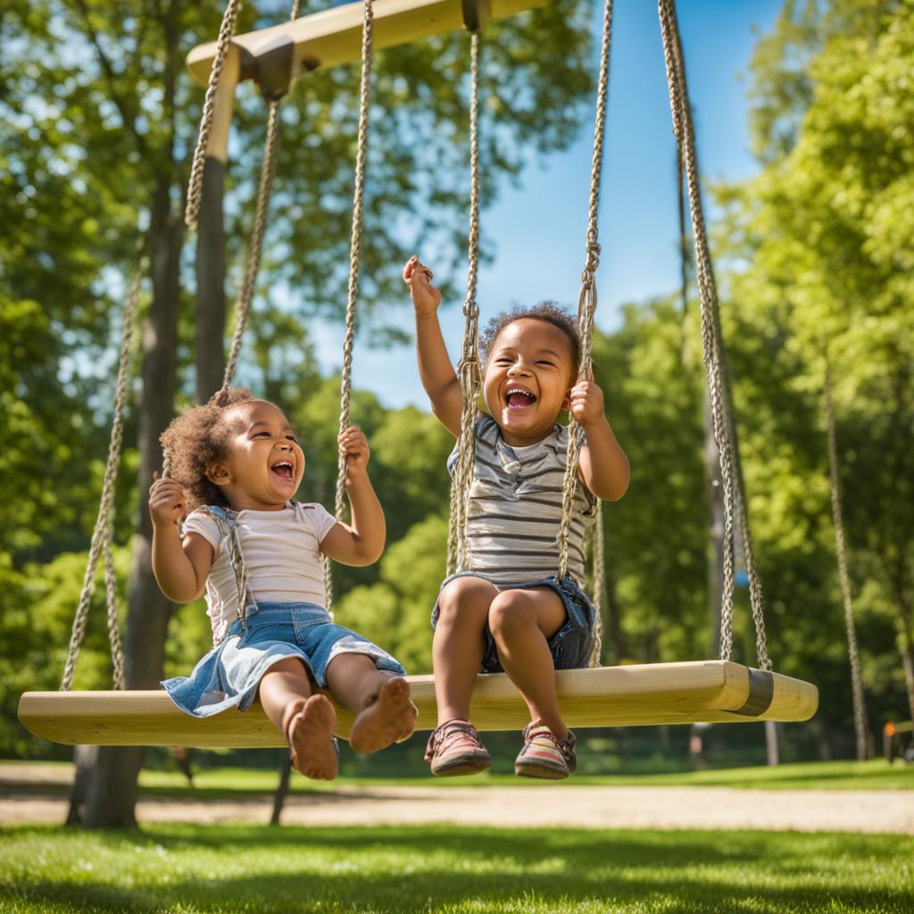 Nanny and child playing in a park