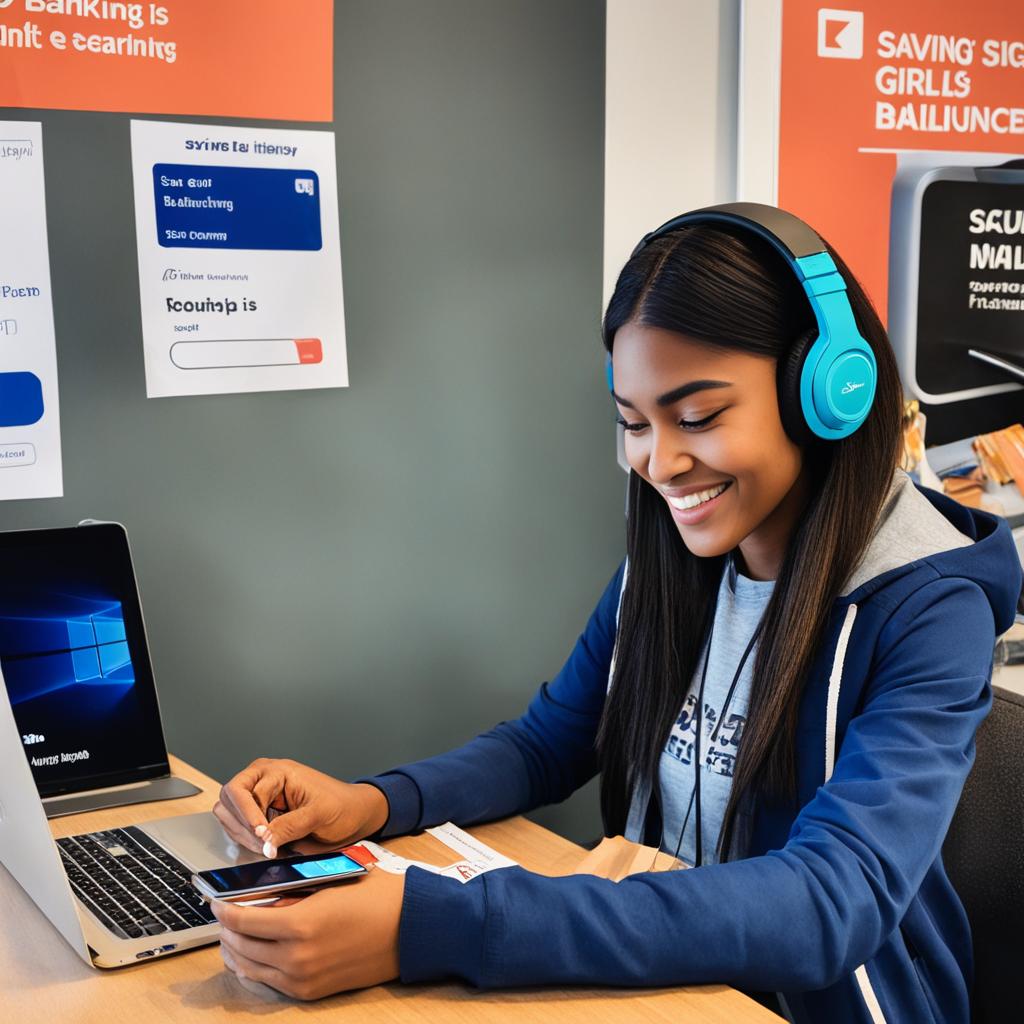 Teen using a debit card